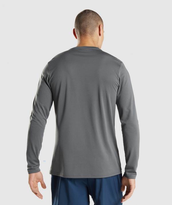 Panske Mikiny Gymshark Arrival Long Sleeve Tmavo Siva | UC3465720